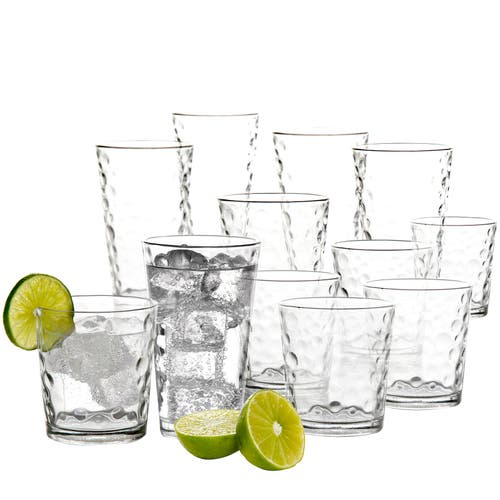 Gibson Home Great Foundations 16 Piece Tumbler And Double Old Fashioned Glass Set In Transparent