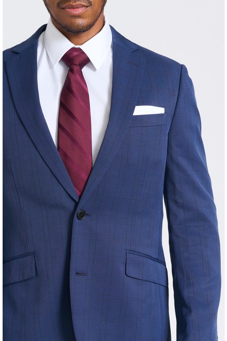 Navy Plaid Slim Fit Suit, Alternate, color, NAVY