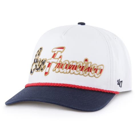 Men's '47 White San Francisco 49ers Patriotic Overhand Hitch Adjustable Hat