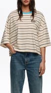 Bimba y Lola Striped Boxy Cotton T-Shirt