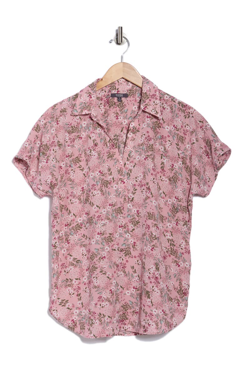 Becky Split Neck Woven Top, Alternate, color, BERRY FIELDS