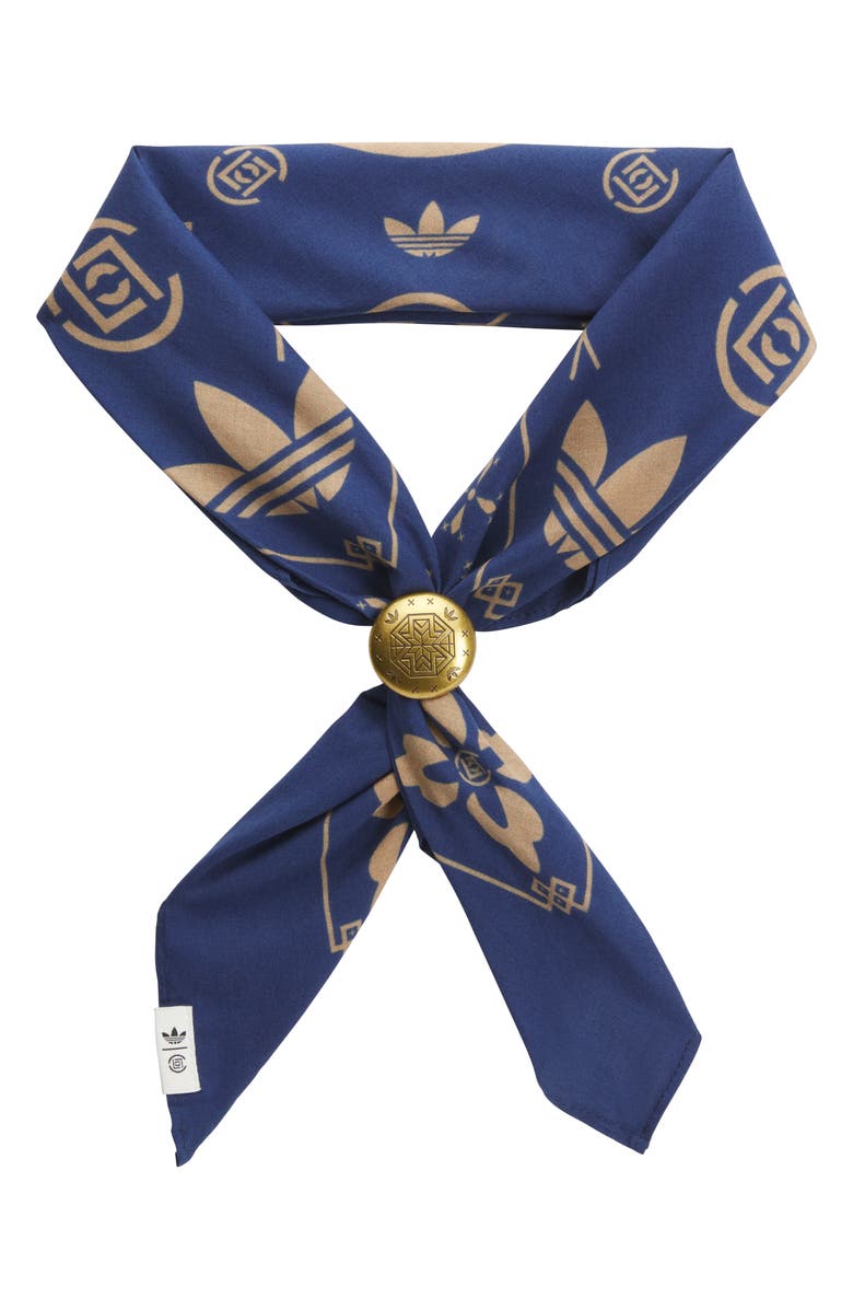 adidas Originals x CLOT Cotton Bandana, Alternate, color, Tech Indigo/ Cardboard