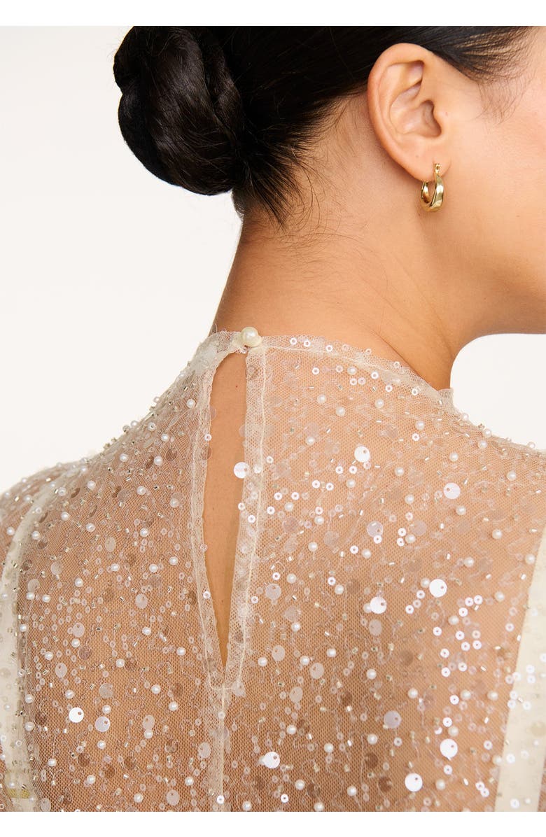 CUUP The Mock Neck Mini Dress- Sequin, Alternate, color, Pearl