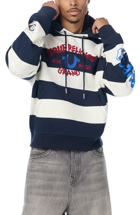 Boxy Rubgy Stripe Hoodie