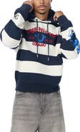 True Religion Boxy Rubgy Stripe Hoodie