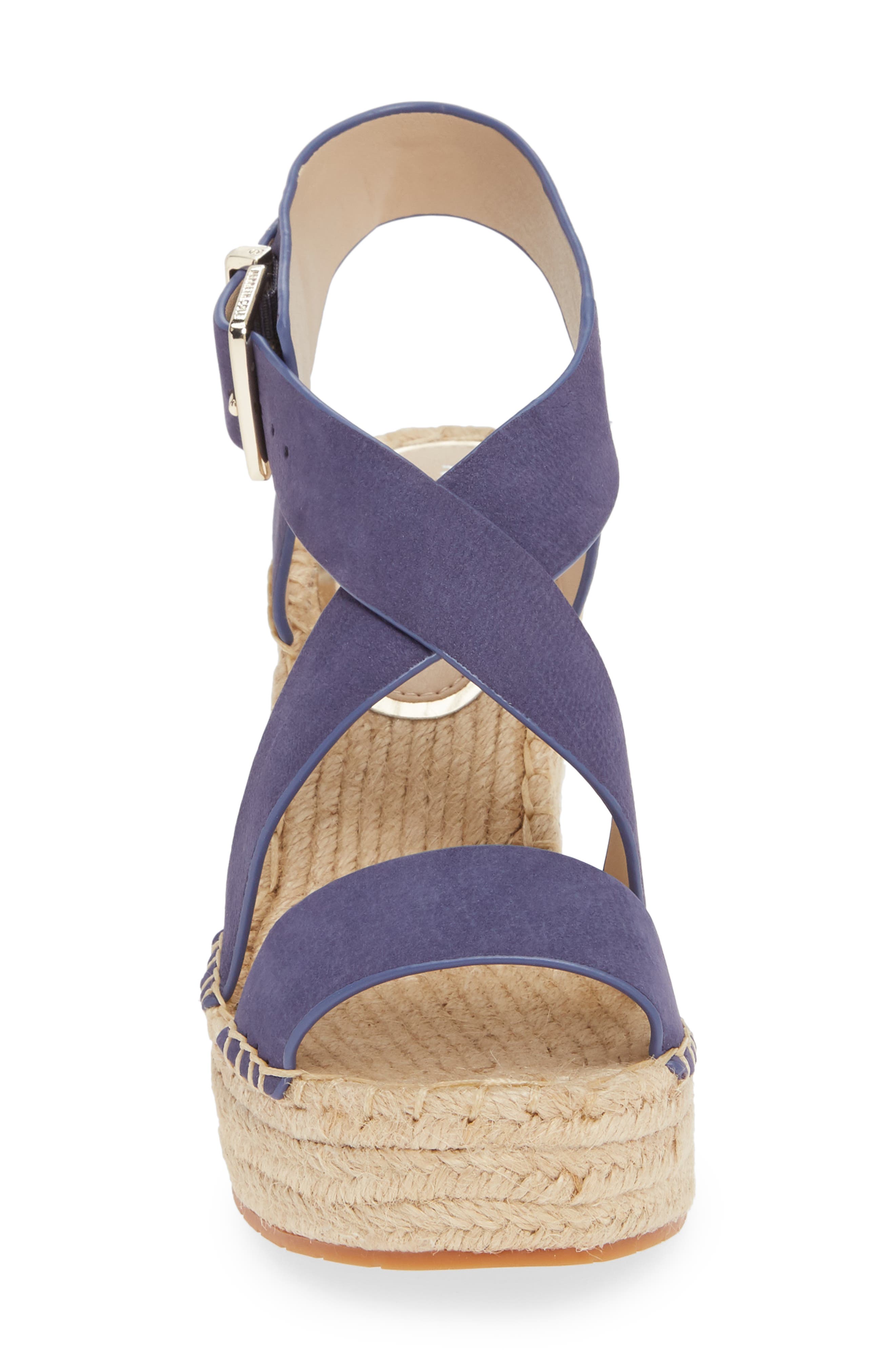 Olivia Espadrille Wedge Platform Sandal, Alternate, color, LAPIS BLUE NUBUCK LEATHER