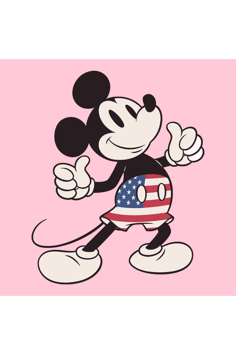 Girl's Mickey & Friends Patriotic Shorts Pose  Graphic T-Shirt, Alternate, color, Light Pink