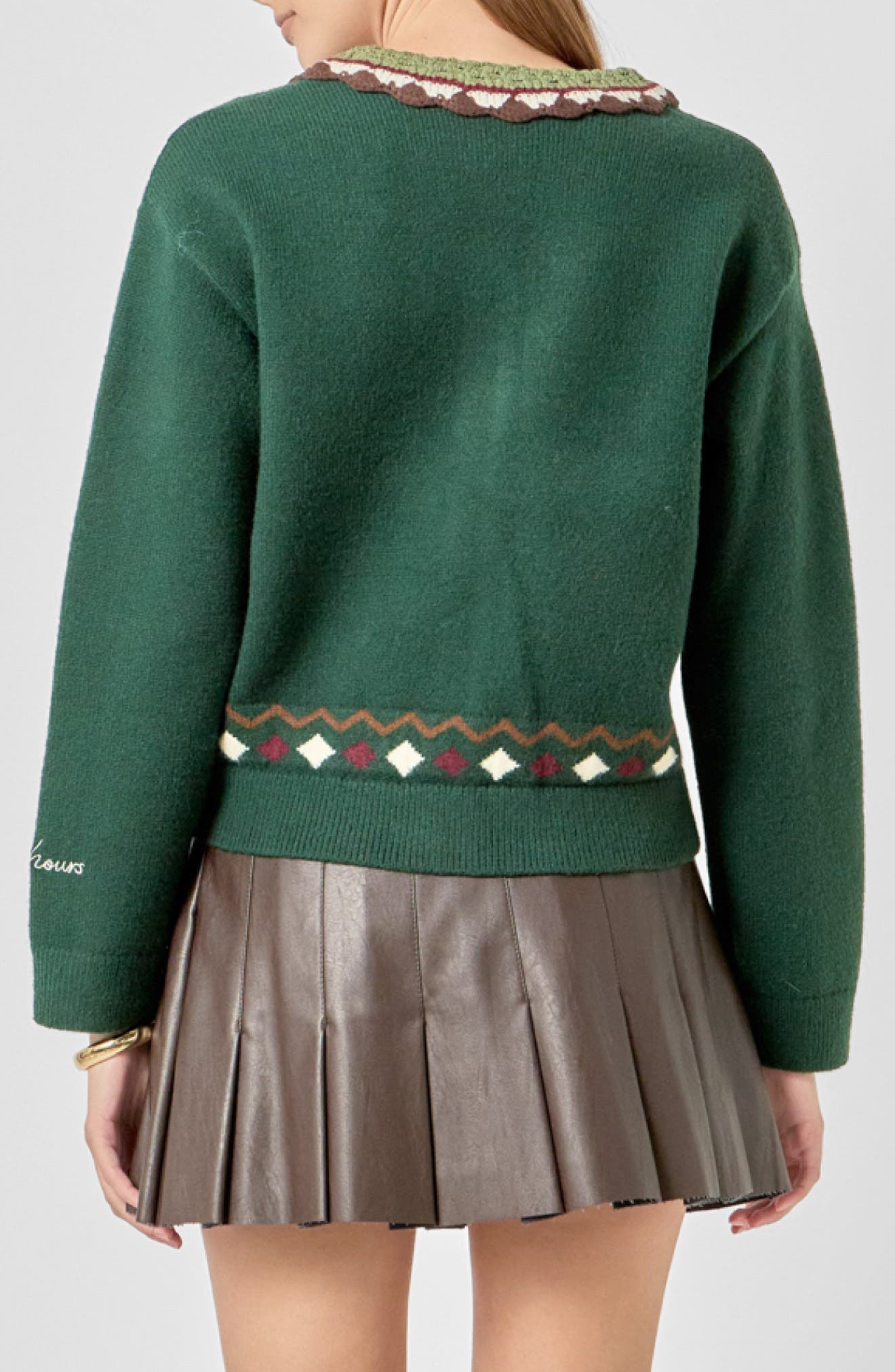 English Factory Embroidered Cardigan with Spread Collar (Women) | Nordstrom
