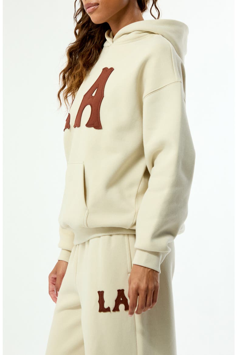 LA Relaxed Fit Cotton Blend Hoodie, Alternate, color, CREAM