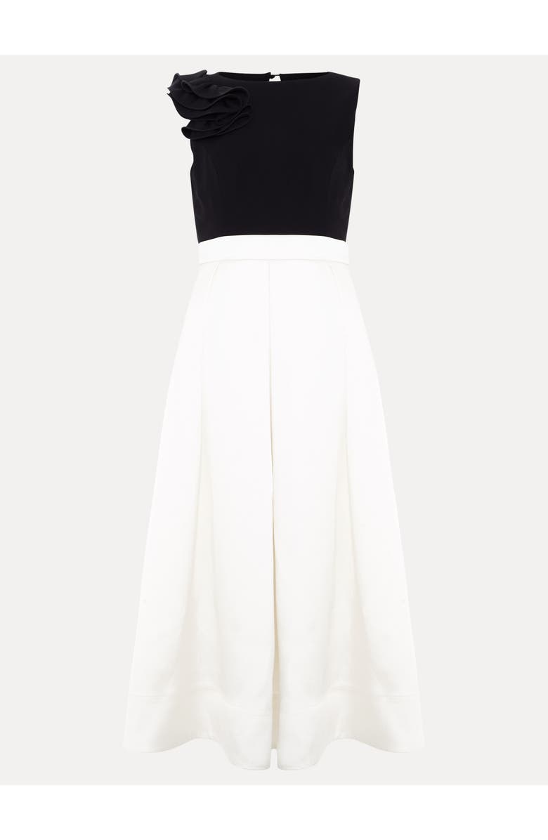 Phase Eight Perla Satin Midi Dress, Alternate, color, Black/Ivory