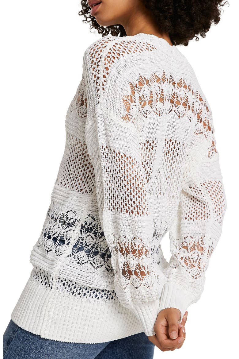Pretty Crochet Cardigan, Alternate, color, WHITE