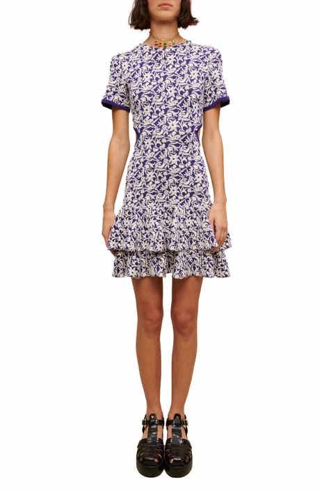 maje Responsa Floral Ruffle Dress