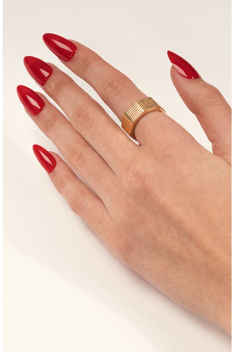 Wide Octagon Band Ring, Alternate, color, YELLOW GOLD