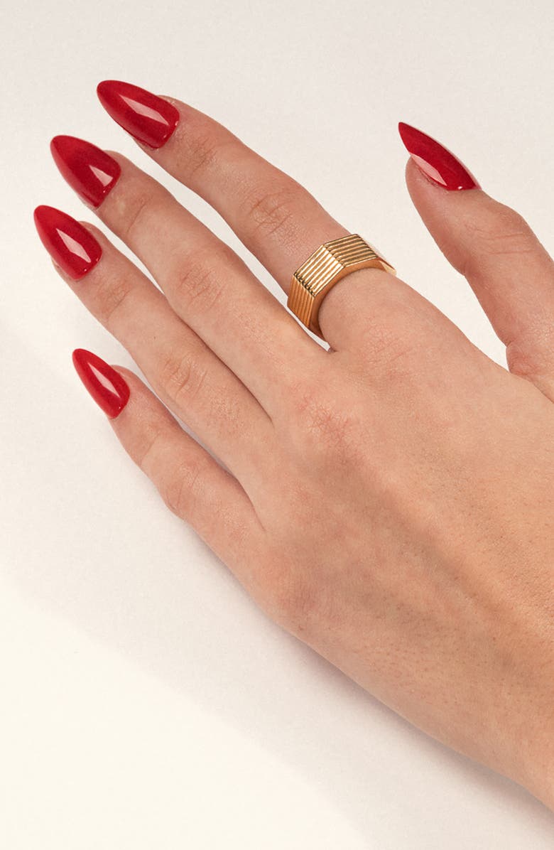 IVI Los Angeles Wide Octagon Band Ring, Alternate, color, Yellow Gold