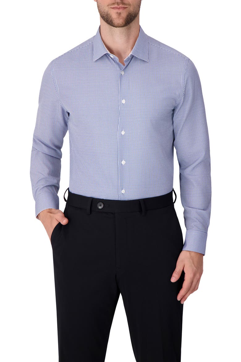 Slim Fit 4-Way Stretch Button-Up Shirt, Main, color, WHITE/BLUE
