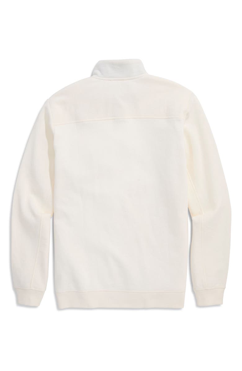 vineyard vines American Flag Logo Patch Cotton Quarter Zip Pullover, Alternate, color, Marshmallow