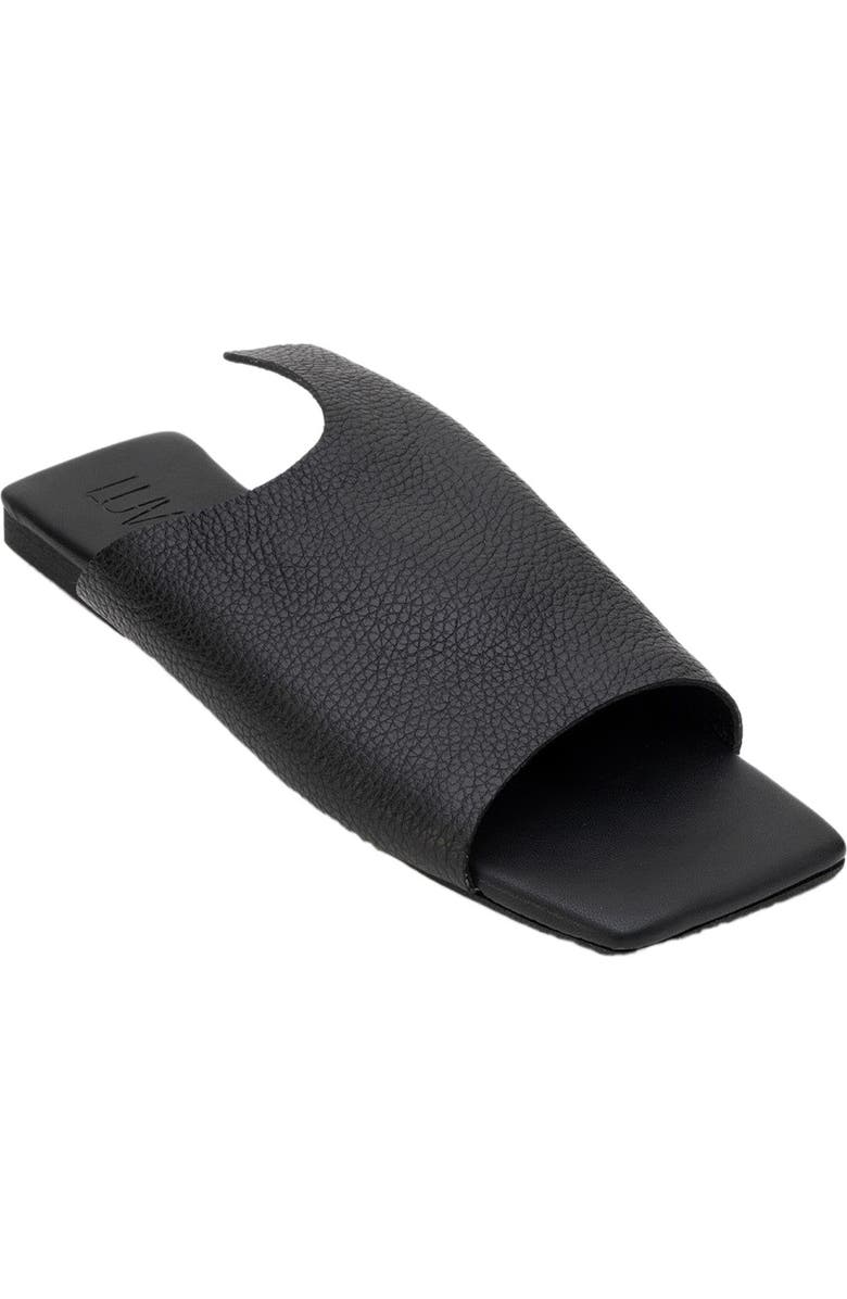 Forever & Always Shoes Orianna Leather Slide Sandal, Main, color, Black Leather