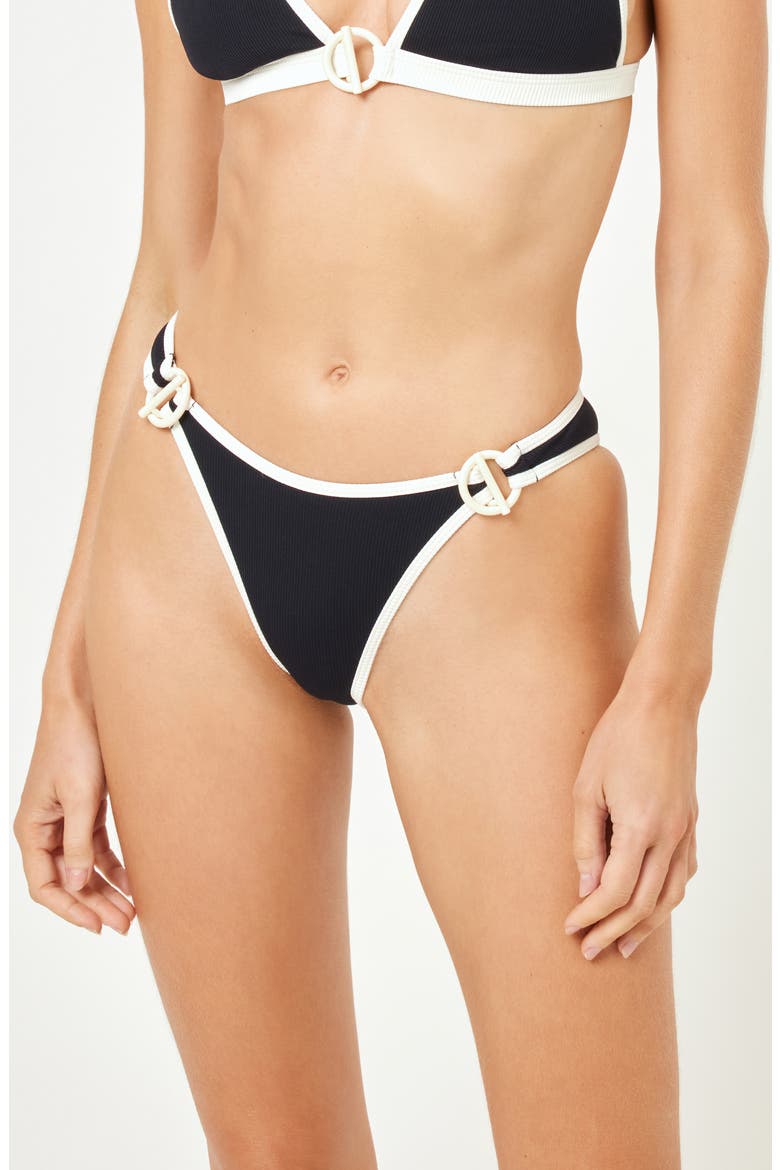 Caicos Bitsy Bikini Bottoms, Main, color, BLACK/ CREAM