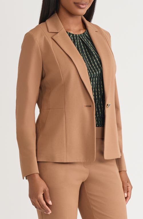 Kasper Notch Waist Seam Jacket In Brown