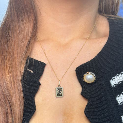 The Lovery Fine Jewelry Gold Moon Tag Necklace In Gold