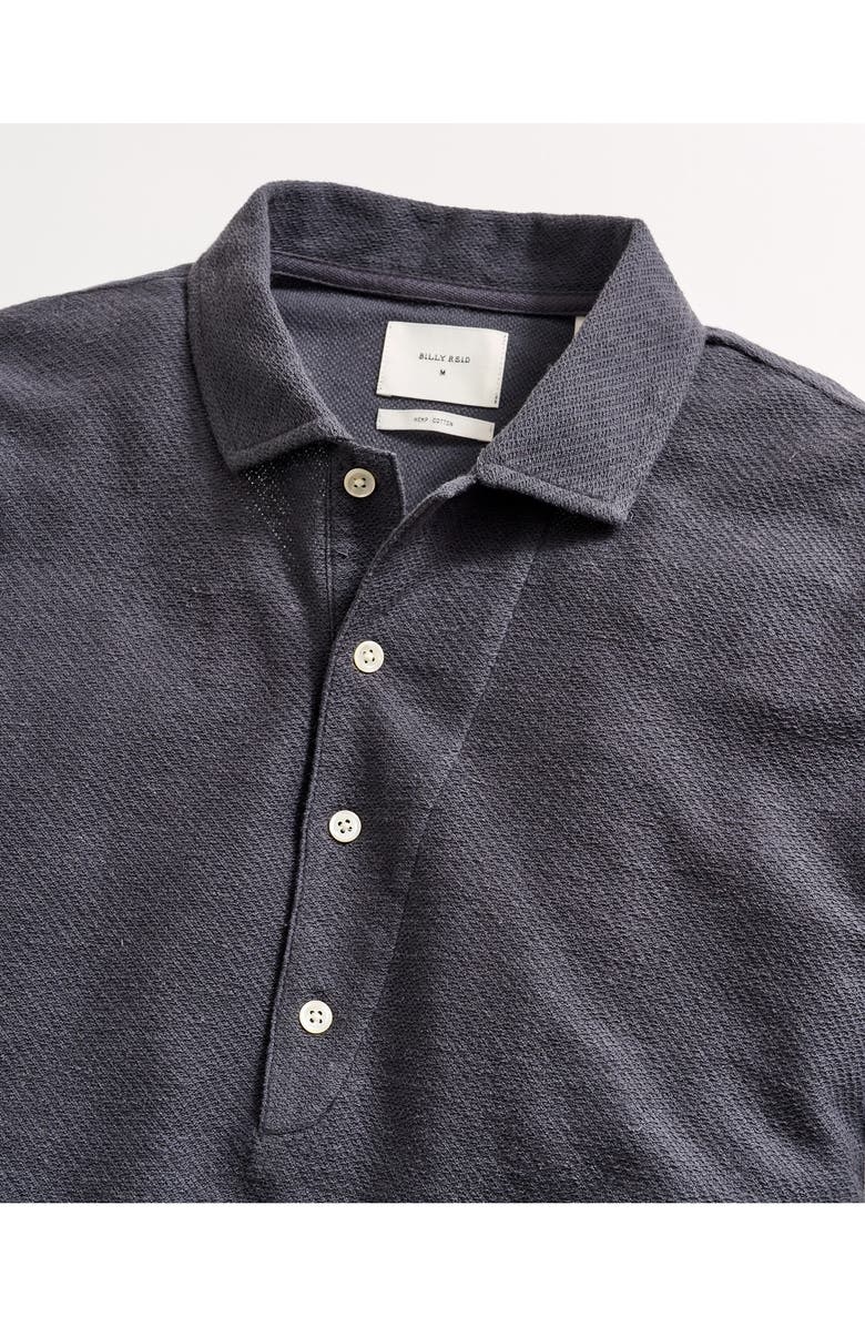 Billy Reid Hemp & Cotton Knit Polo, Alternate, color, Asphalt