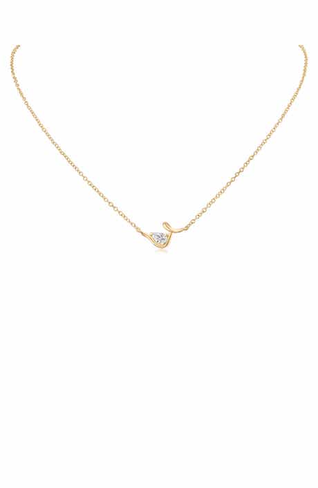 CZ by Kenneth Jay Lane Pear Cubic Zirconia Twirl Chain Necklace