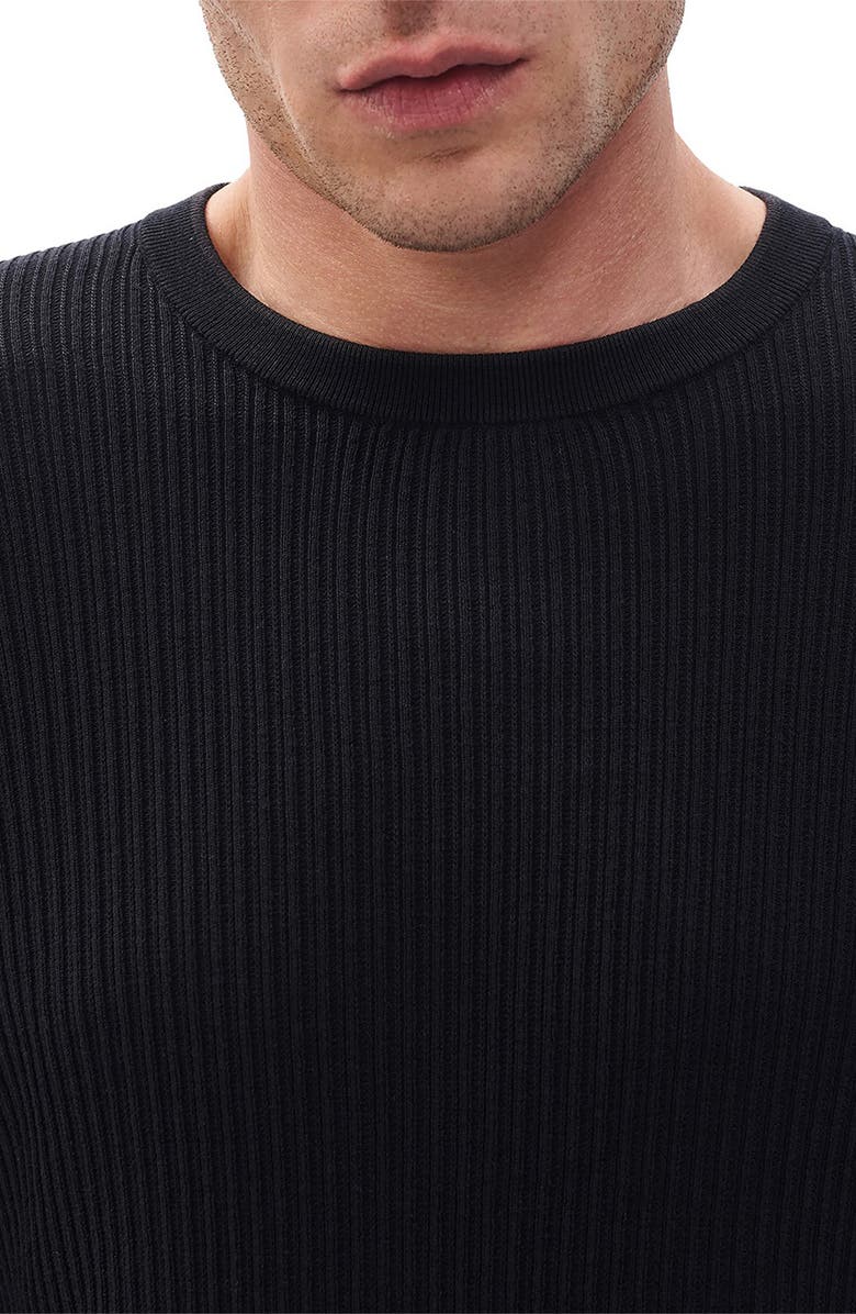 rag & bone Jayce Silk & Cotton Sweater, Alternate, color, Black