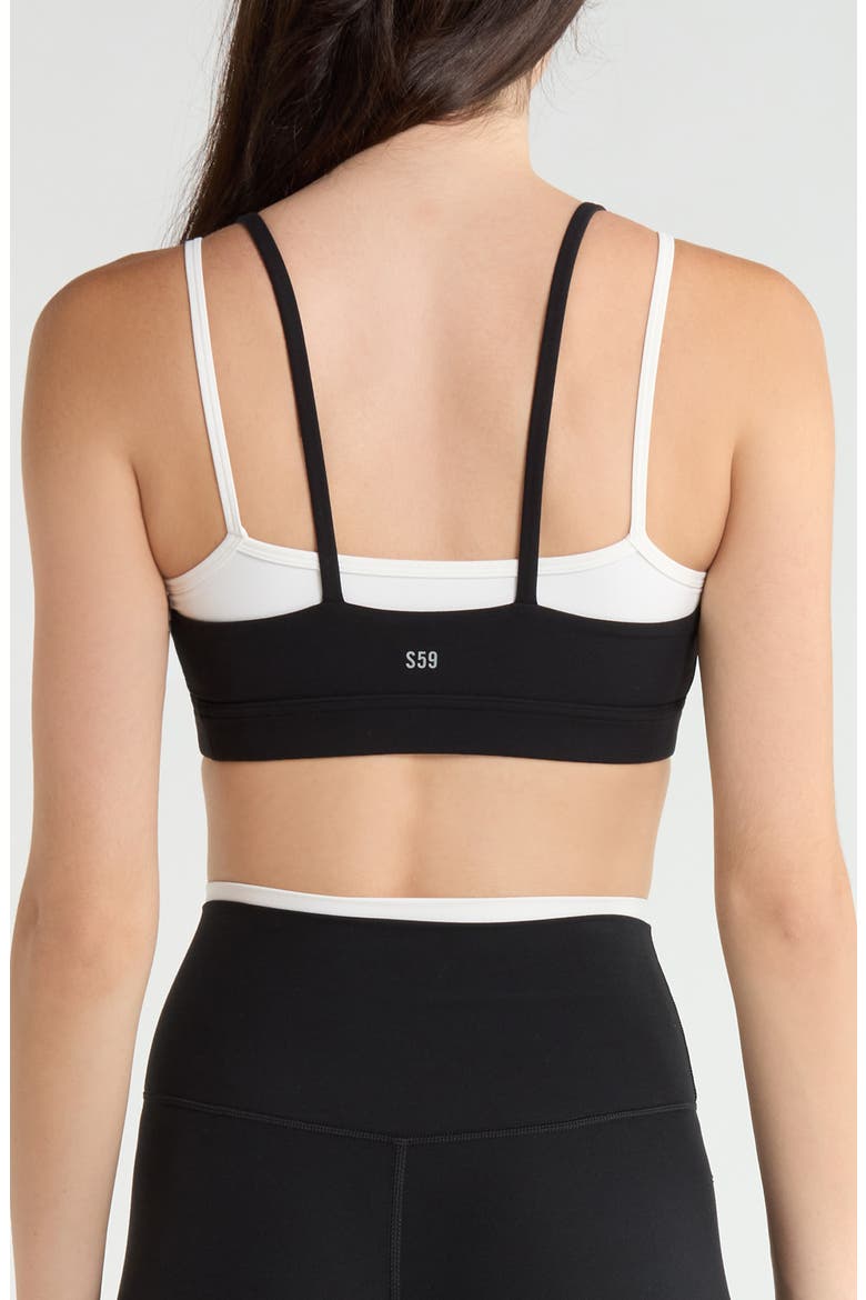 Elliah Airweight Double Layer Sports Bra, Alternate, color, BLACK/ WHITE