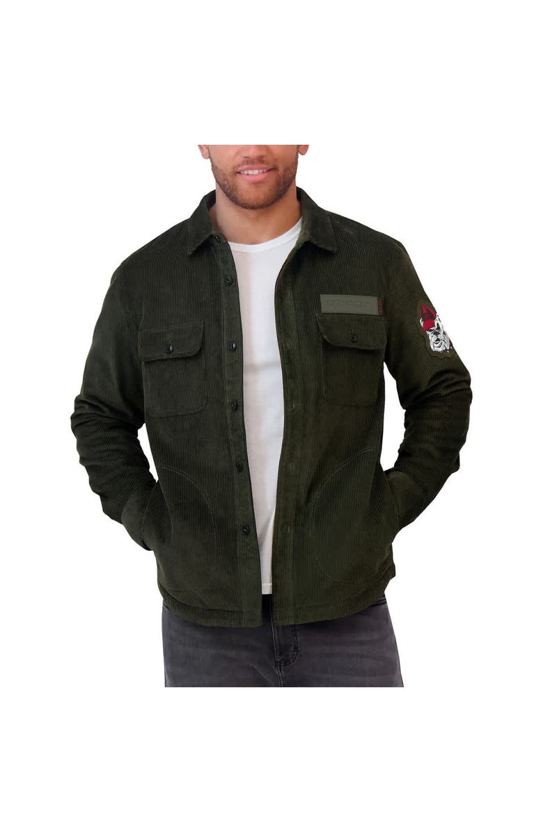 Darius Rucker Collection by Fanatics Men's Darius Rucker Collection by Fanatics Olive Georgia Bulldogs Corduroy Full-Button Shacket, Alternate, color, Olive