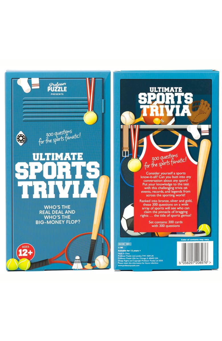 Professor Puzzle Ultimate Sports Trivia 300 Questions, 3 Difficulty Levels, Alternate, color,
