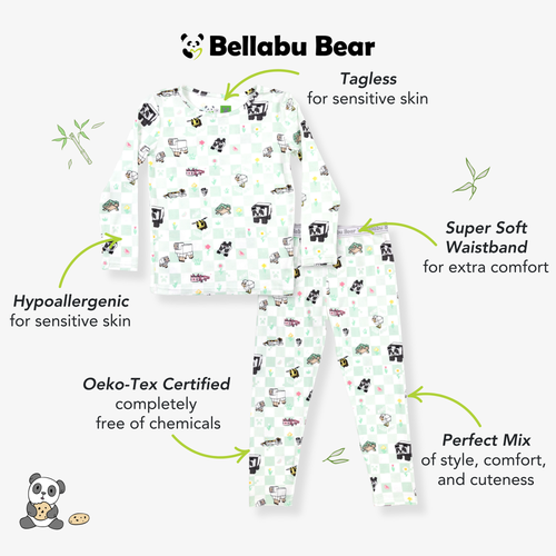 Bellabu Bear Kids' Minecraft Sleep Repeat Set Of 2 Piece Pajamas In Multi