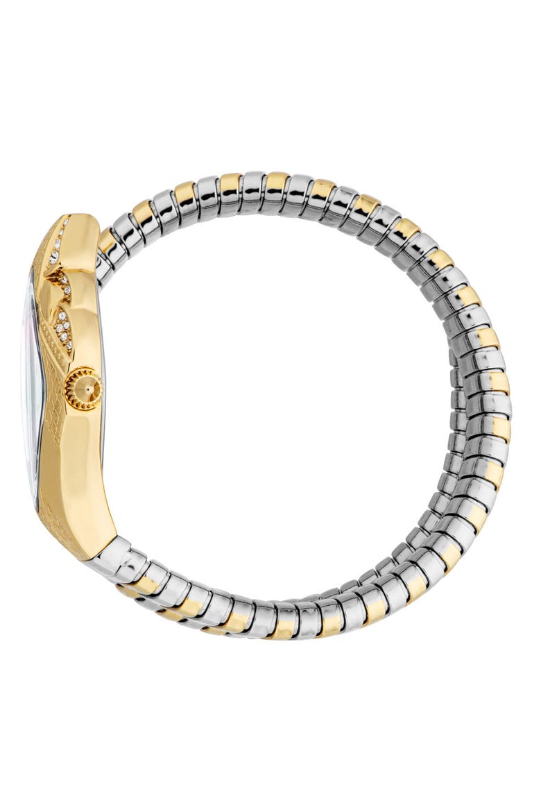 Snake Wraparound Bracelet Watch, 22mm x 36.5mm, Alternate, color, TWO TONE SILVER & GOLD