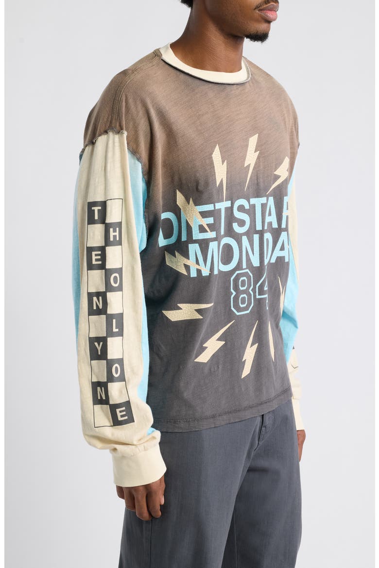 Bolt Panel Long Sleeve Graphic T-Shirt, Alternate, color, VINTAGE BLACK/BLUE