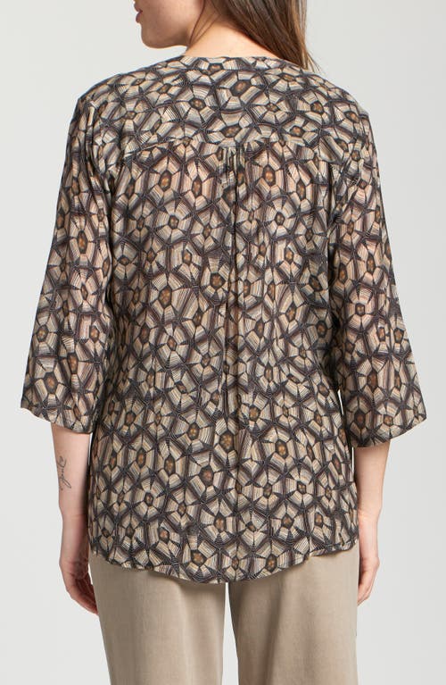 Apny Print Tassel Split Neck Chiffon Top In Animal Print