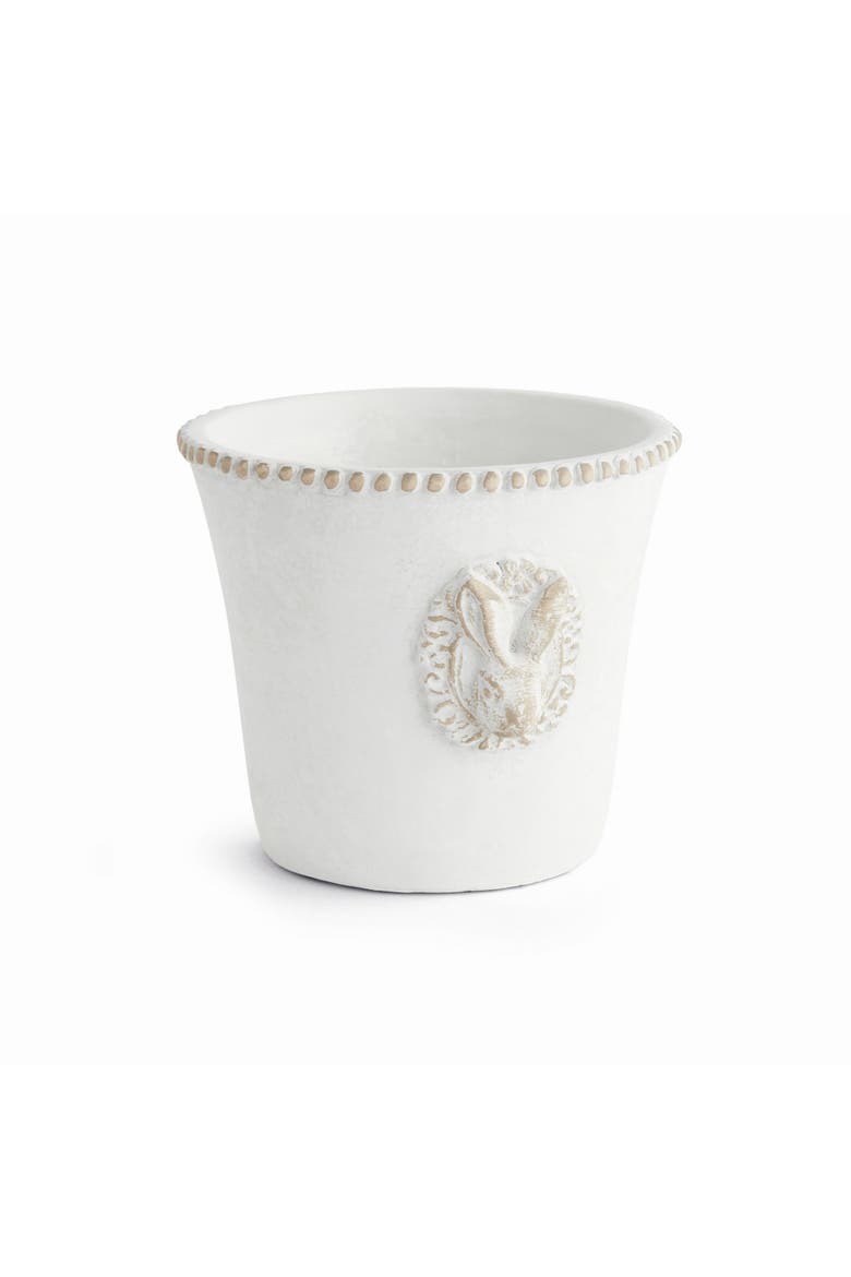 Classic Large White Concrete Rabbit Pot, Main, color, White