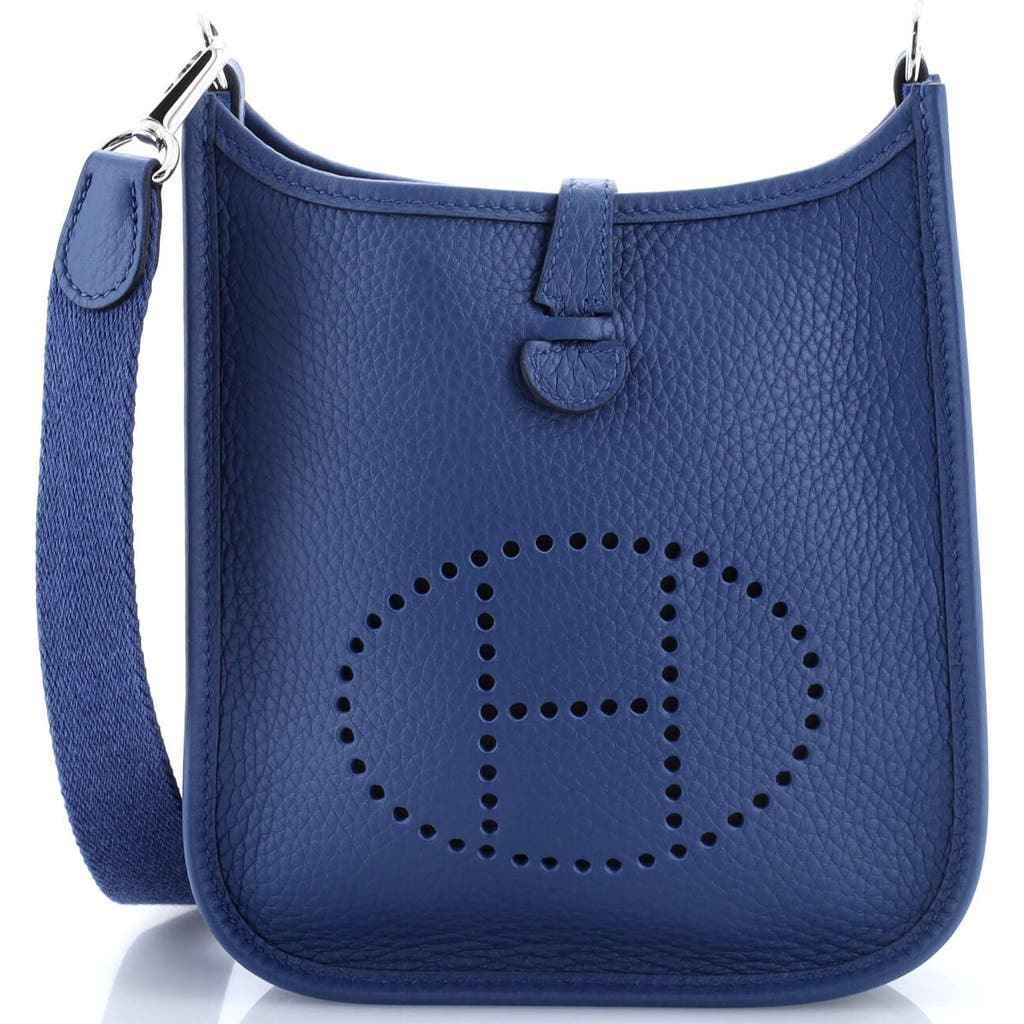 Pre-owned Hermes Hermes Evelyne Bag Gen Iii Clemence Tpm In Blue