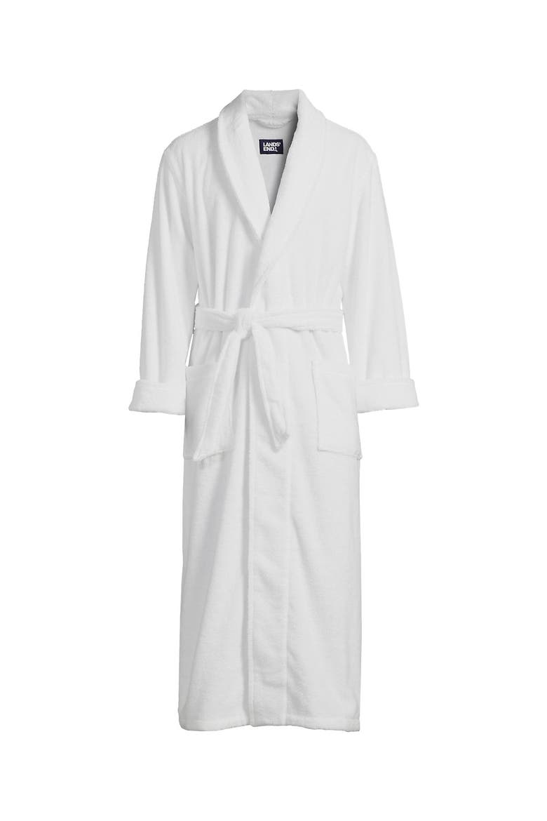 Full Length Turkish Terry Robe, Alternate, color, White