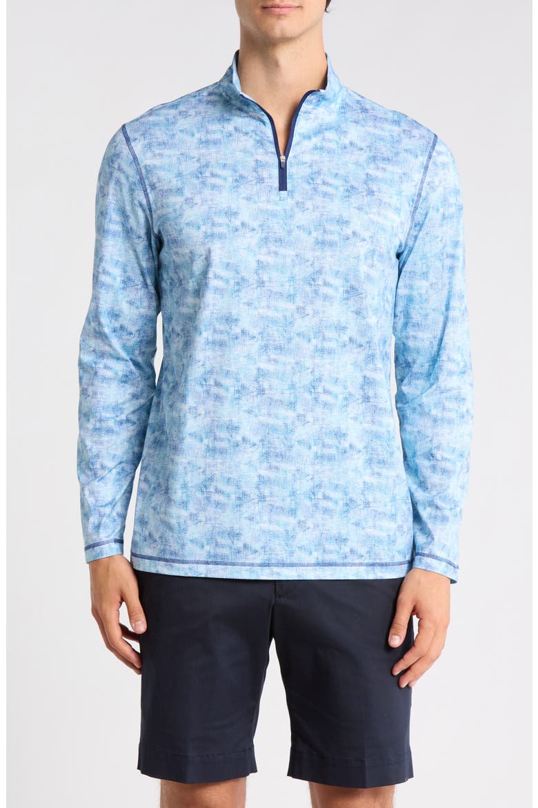 Quarter Zip Performance Pullover, Main, color, AZURE