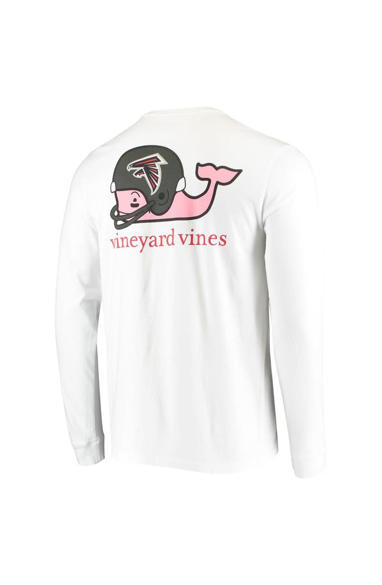vineyard vines Men's Vineyard Vines White Atlanta Falcons Whale Helmet Long Sleeve T-Shirt, Alternate, color, White