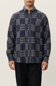 Les Deux Kent Patchwork Check Button-Down Shirt