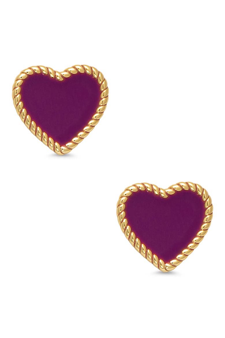 Kids' Heart Twist Stud Earrings, Main, color, PURPLE
