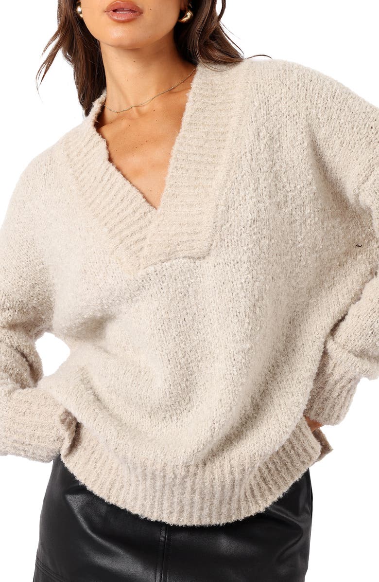 Petal & Pup Charisma V-Neck Sweater, Alternate, color, Beige