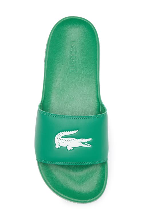 Lacoste Serve Slide Sandal In Green/white