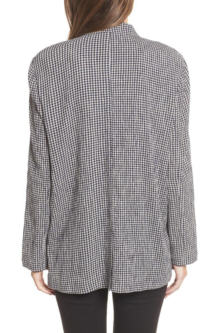 Gingham Boyfriend Blazer, Alternate, color, BLACK JULIE GINGHAM
