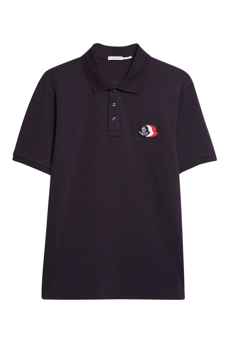 Logo Patch Cotton Piqué Polo, Alternate, color, BLACK NAVY