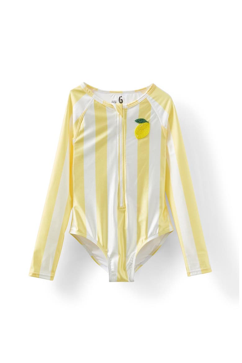 Kid's Lydia Low One Piece, Main, color, Lemon Squash Vanilla Stripe