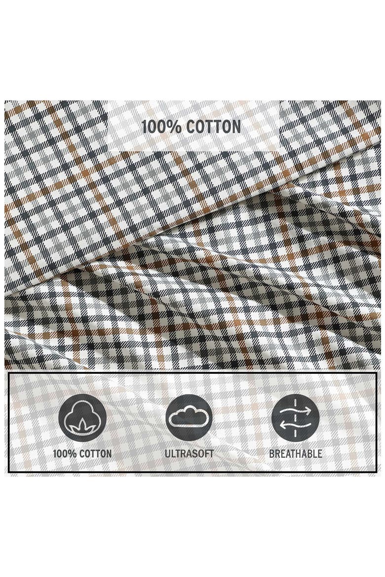 Griffin Plaid Cotton Percale Sheet Set, Alternate, color, WHITE MULTI