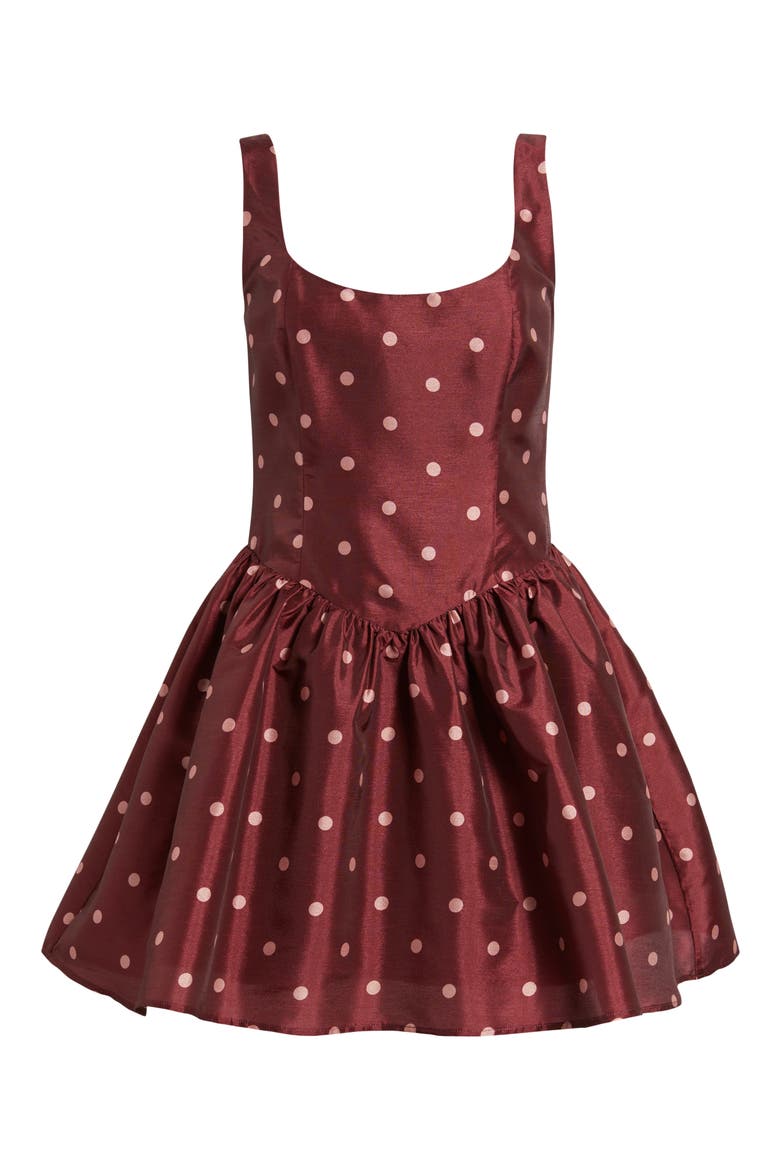 Soleil Cocktail Dress, Alternate, color, POMEGRANATE SPACED POLKA DOT