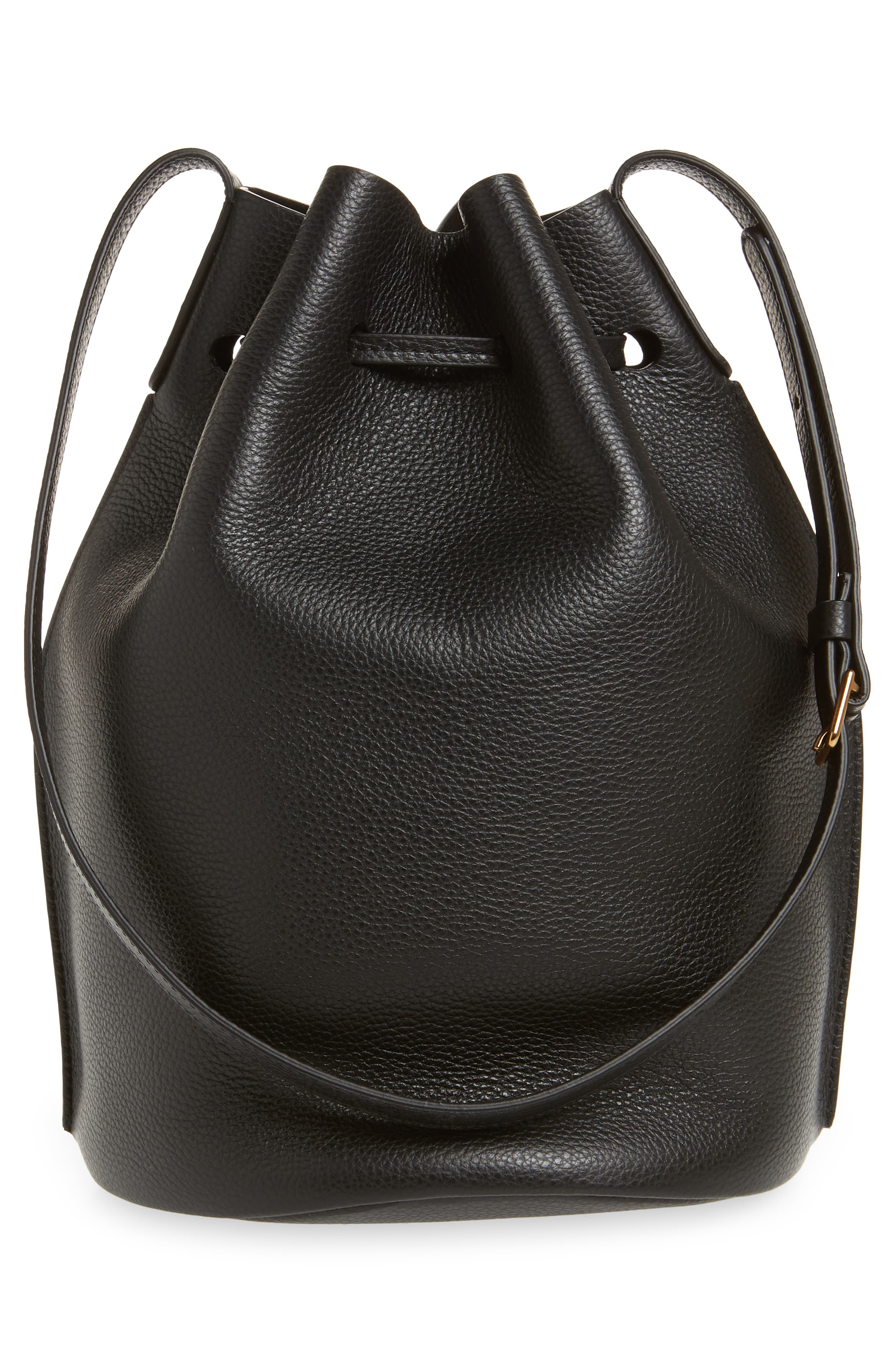Mansur Gavriel Champagne Leather Bucket Bag, Alternate, color, 