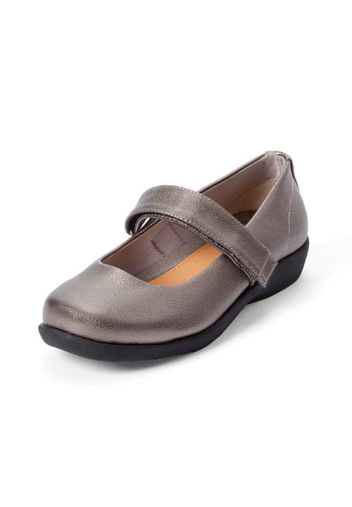 Comfortview The Carla Mary Jane Flat In Gray